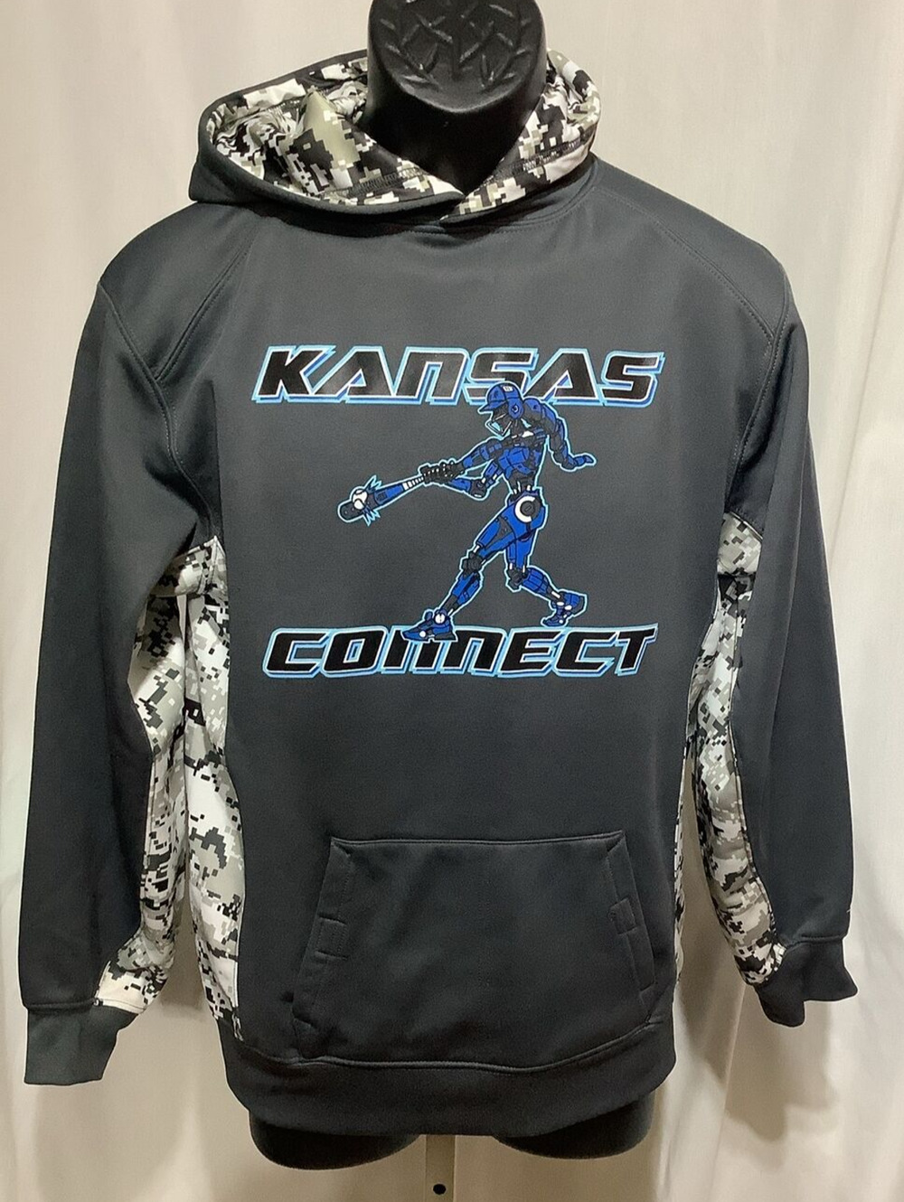Kansas Connect Softball Hoodie Youth Large Badger Sport Digicamo Sweatshirt 00
